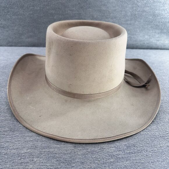 AKUBRA IMPERIAL QUALITY - Men's Beige Fur Felt Size 58 Western Cowboy Hat H7 - Picture 2 of 13